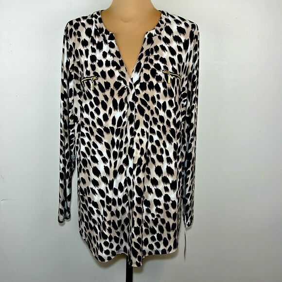 INC International Concepts Tops - NWT International concepts leopard print, long sleeve shirt size 2X.